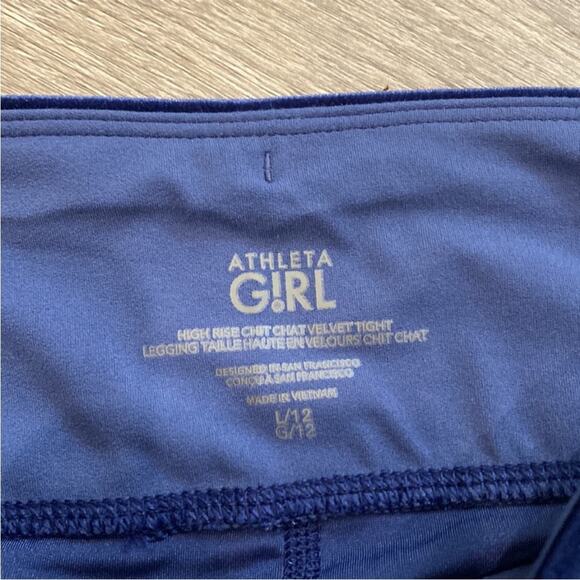 NWT Athleta Girl High Rise Chit Chat Velvet Tight Blue/Navy - Picture 10 of 12